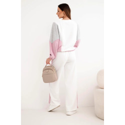 Sieviešu divkrāsains brīvā laika komplekts ar tumši rozā ielaidumu Gabi