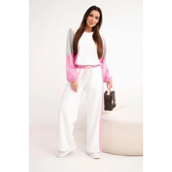 Sieviešu divkrāsains brīvā laika komplekts ar gaiši rozā ielaidumu Gabi