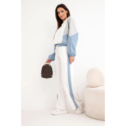 Sieviešu divkrāsains brīvā laika komplekts ar zilu ielaidumu Gabi