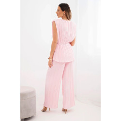 Sieviešu gaiši rozā plisēts komplekts Nici