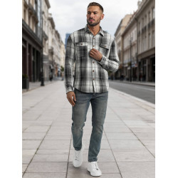 Vīriešu melns/balts flaneļa krekls Cory