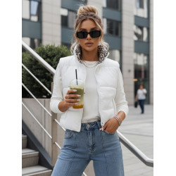 Sieviešu balta divpusējā veste Puff