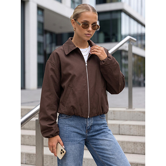 Damska ciemnobrązowa kurtka bez kaptura Result