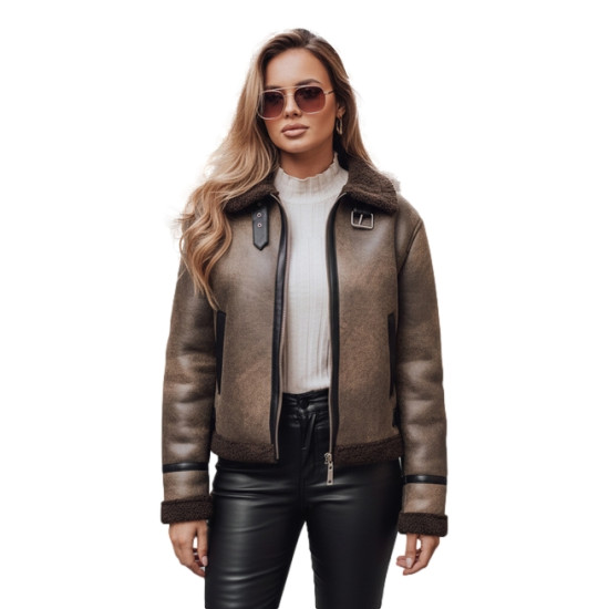 Sieviešu brūna jaka Mira Sieviešu jakas