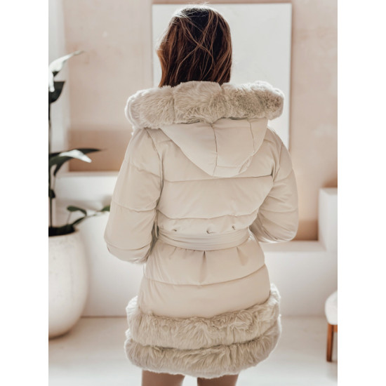 Sieviešu brūna jaka ar kažokādu City