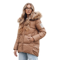 Sieviešu brūna ziemas jaka Luckry