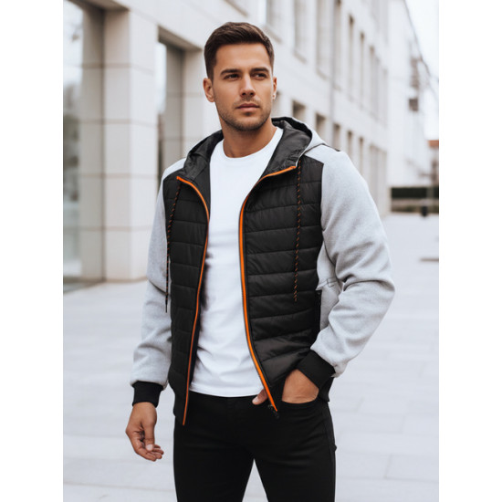 Vīriešu pelēka jaka ar kapuci Bastin TX4393