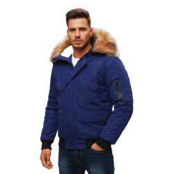 Bomber stila tumši zila vīriešu jaka Lemor