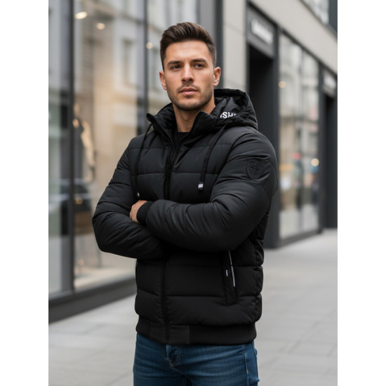 Men's black winter jacket Jupiter