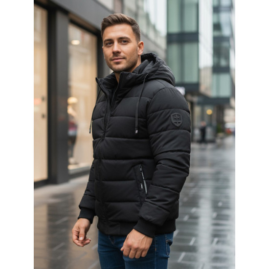 Men's black winter jacket Jupiter