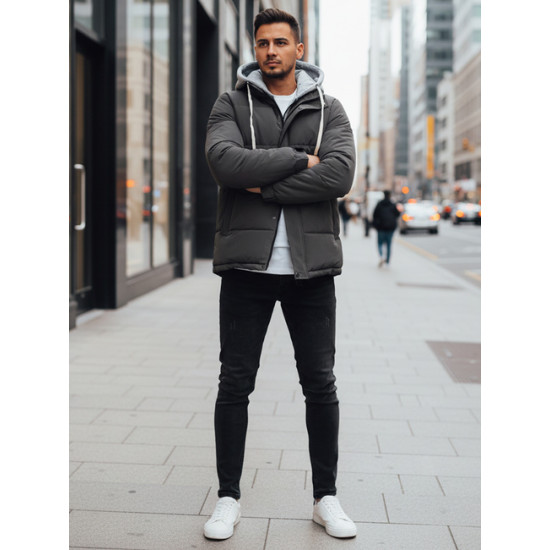 Vīriešu tumši pelēka ziemas jaka Blaze