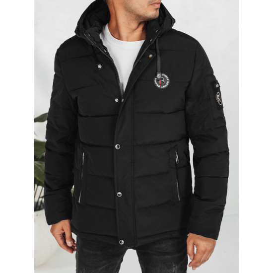 Vīriešu melna ziemas jaka Ross