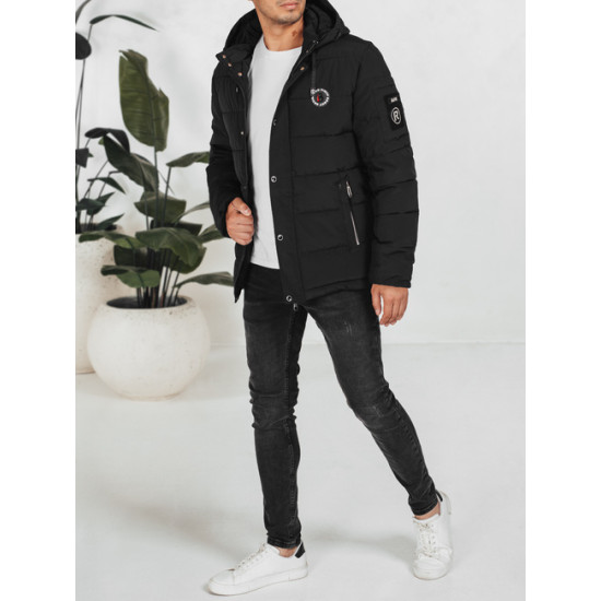 Vīriešu melna ziemas jaka Ross