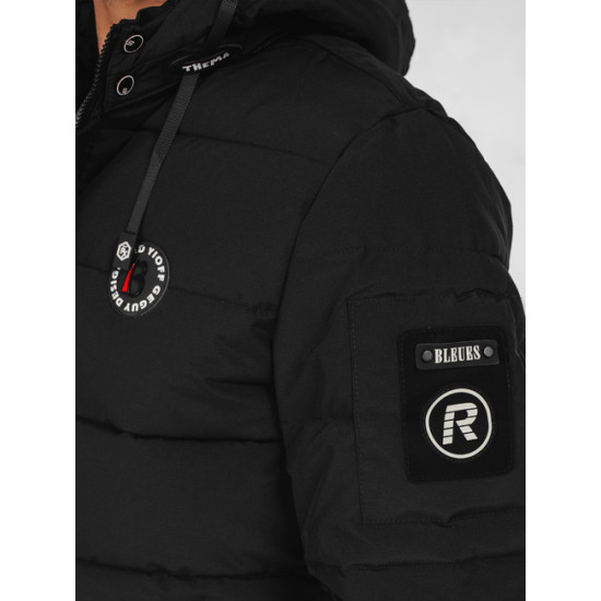 Vīriešu melna ziemas jaka Ross