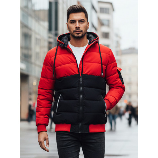 Vīriešu sarkanā/melnā ziemas jaka Oscar