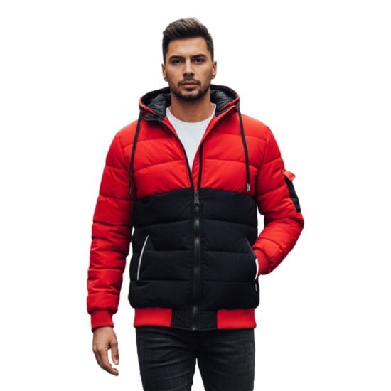 Vīriešu sarkanā/melnā ziemas jaka Oscar