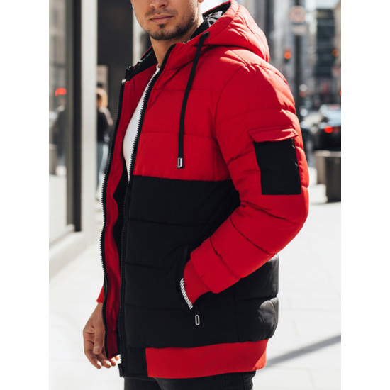 Vīriešu sarkanā/melnā ziemas jaka Oscar