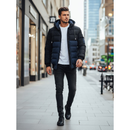 Vīriešu melna/tumši zila ziemas jaka Oscar