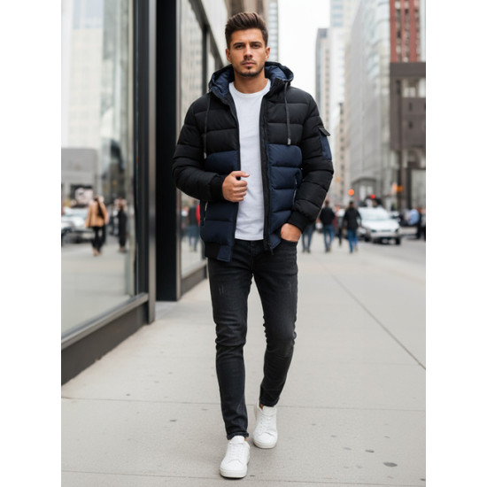 Vīriešu melna/tumši zila ziemas jaka Oscar