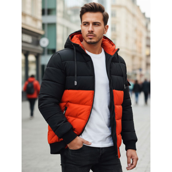 Vīriešu melna/oranža ziemas jaka Oscar