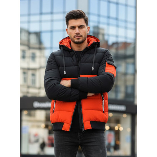 Vīriešu melna/oranža ziemas jaka Oscar