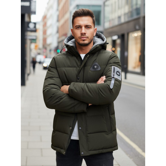 Vīriešu tumši zaļa ziemas jaka Race