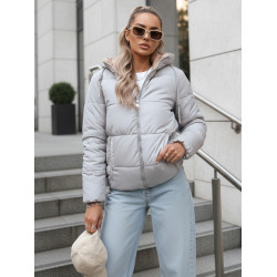 Sieviešu pelēka/brūna divpusējā jaka Victoria