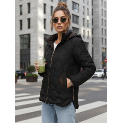 Sieviešu pildīta melna jaka Nomi