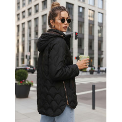 Sieviešu pildīta melna jaka Nomi