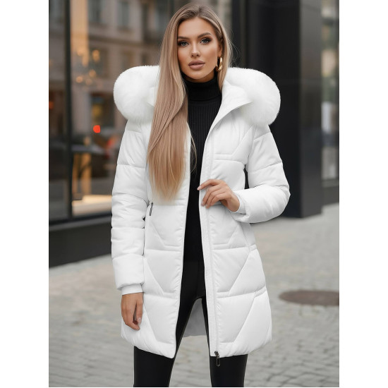 Sieviešu balts mētelis Stel JS/16M9099/281Z