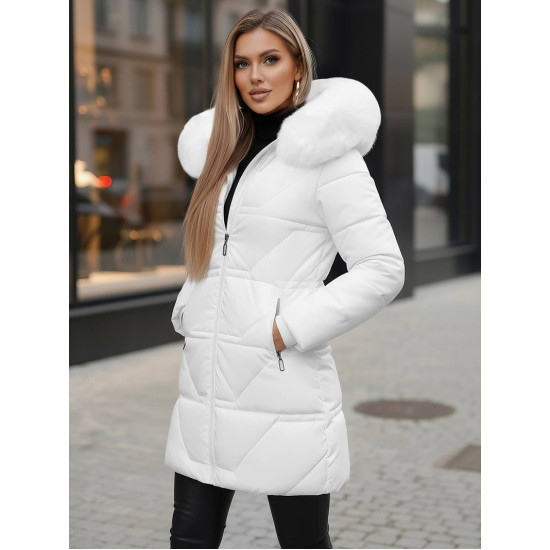 Sieviešu balts mētelis Stel JS/16M9099/281Z