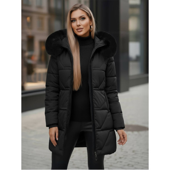 Sieviešu melns mētelis Stel JS/16M9099/392Z