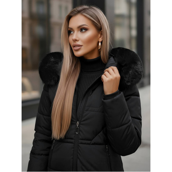 Sieviešu melns mētelis Stel JS/16M9099/392Z