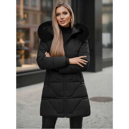 Sieviešu melns mētelis Stel JS/16M9099/392Z