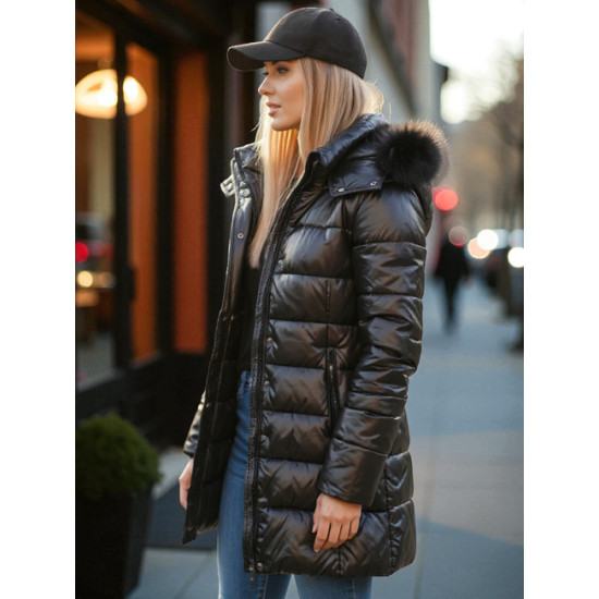 Sieviešu melna ziemas jaka Shine Sieviešu jakas