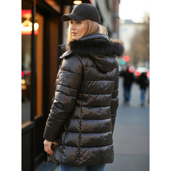 Sieviešu melna ziemas jaka Shine Sieviešu jakas