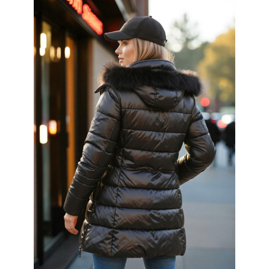 Sieviešu melna ziemas jaka Shine Sieviešu jakas