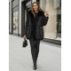 Sieviešu melna jaka ar kažokādu Sora Sieviešu jakas