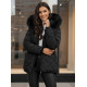 Sieviešu melna ziemas jaka ar kapuci Levi Sieviešu jakas
