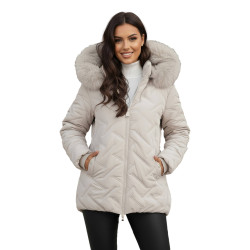 Women's light grey hooded winter jacket Levi