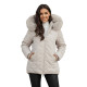 Women's light grey hooded winter jacket Levi Women's jackets