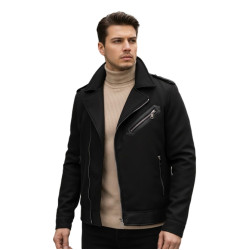 Vīriešu melna ziemas jaka City line