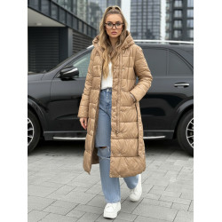 Sieviešu gaiši brūna ziemas jaka Elan