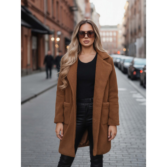 Sieviešu brūns ziemas mētelis Tara Sieviešu jakas