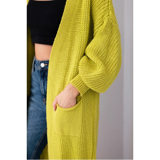 Sieviešu gaiši zaļais kardigāns „Lemon“