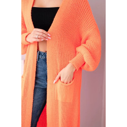 Sieviešu neona oranžais kardigans „Lemon“