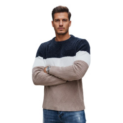 Vīriešu tumši zils un brūns džemperis Epic