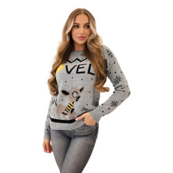 Sieviešu pelēks Ziemassvētku džemperis Vel