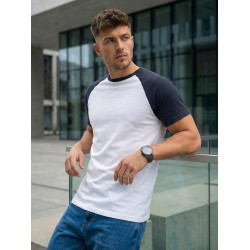 Vīriešu balts/tumši zils krekls Dilan