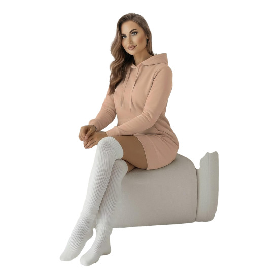 Brązowa damska sukienka z kapturem Megan JS/YS10003/91